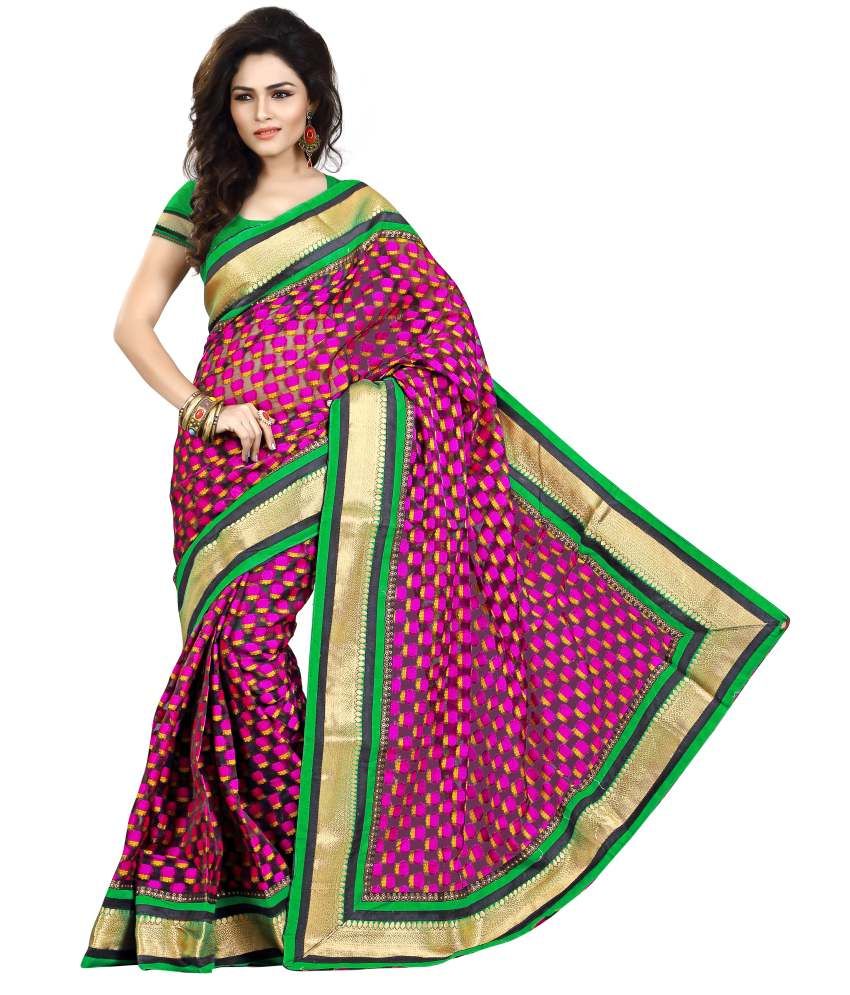 Draupadi Selections Pure Georgette Embroidered Saree With Blouse Piece ...