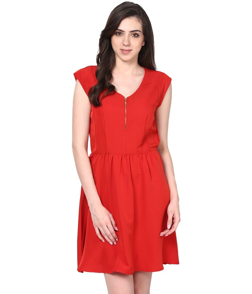 red crepe gown