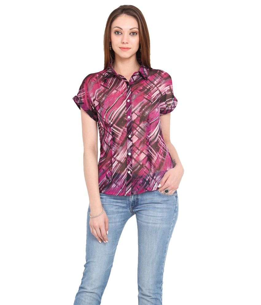 buy la arista purple coloured polyester shirt at buy la arista purple coloured polyester shirt at