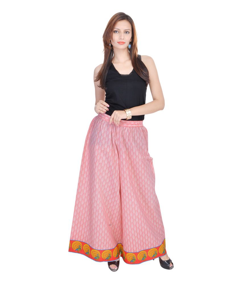 Buy Nishiva Red Cotton Printed Palazzos Pant Online at Best Prices in ...