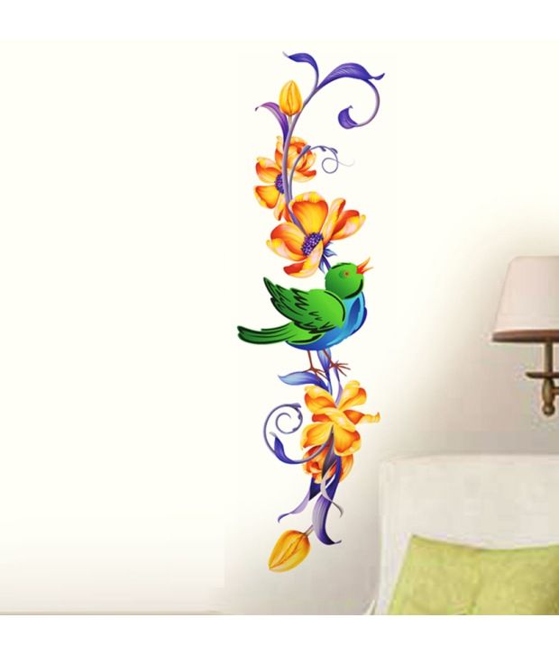 Stickerskart Wall Stickers Vertical Floral Design Bird 6454 60x45 Cms Buy Stickerskart Wall Stickers Vertical Floral Design Bird 6454 60x45 Cms Online At Best Prices In India On Snapdeal