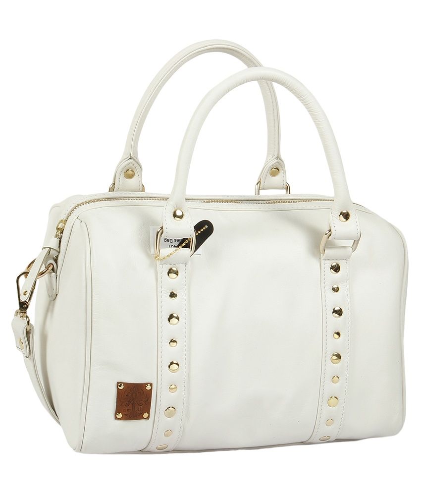 ruched white shoulder bag