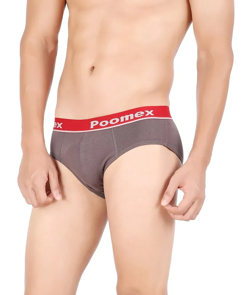 Poomex Brown Cotton Men Brief - Buy Poomex Brown Cotton Men Brief