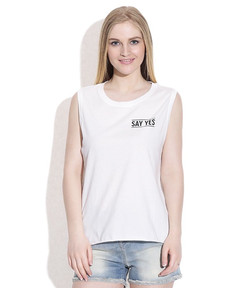 Buy Only White Round Neck Tee Online at Best Prices in India - Snapdeal