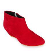 2b Collection Red Suede Women Boot