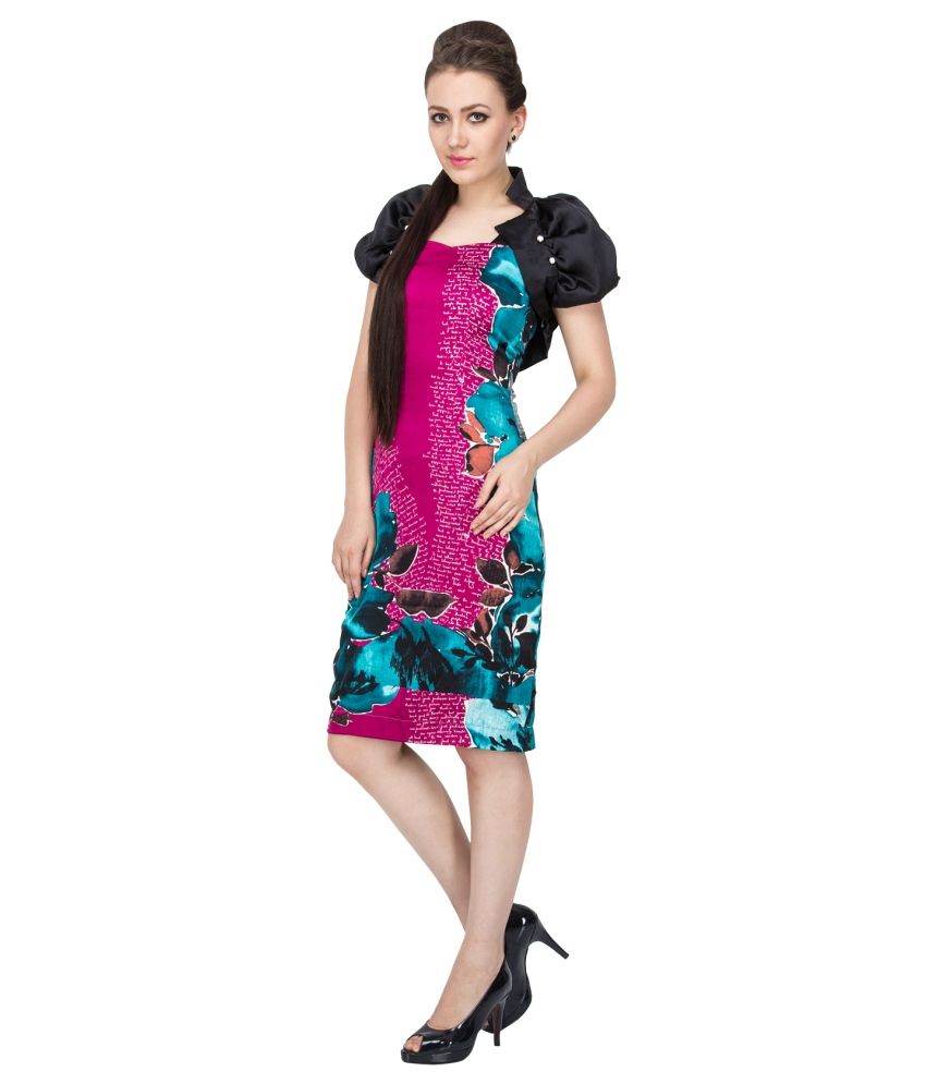 Vodka Fashion India Pink Printed Poly Satin Dress Buy Vodka Fashion