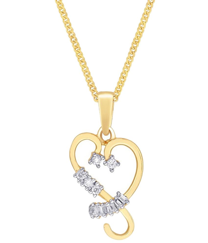 D'damas Stylish 18 Kt Gold Plated Diamond Pendant: Buy D'damas Stylish ...
