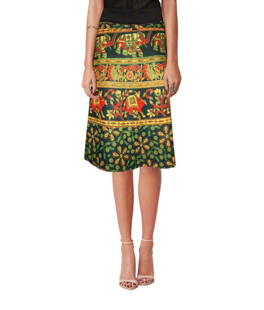     			Sttoffa - Green Cotton Women's Wrap Skirt ( Pack of 1 )