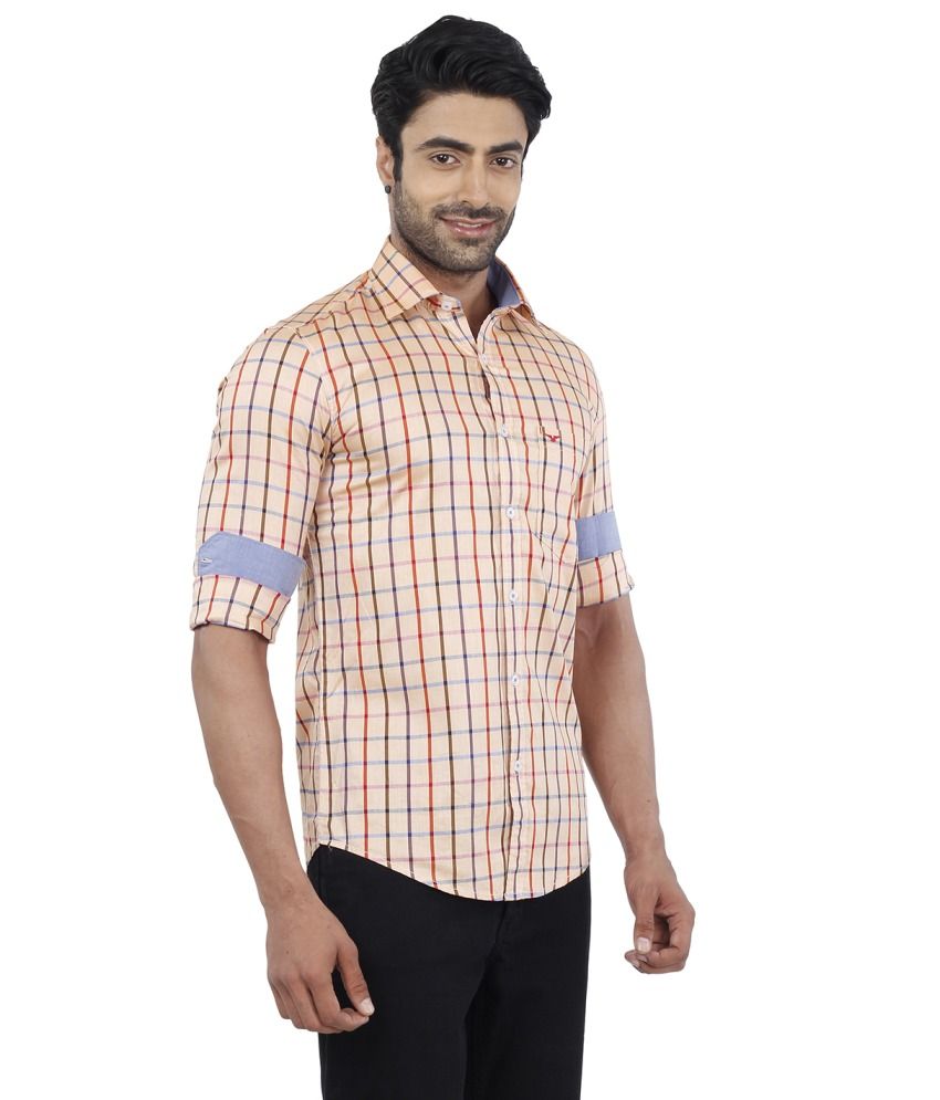 Dennis Lingo Orange Cotton Casuals Shirt - Buy Dennis Lingo Orange ...