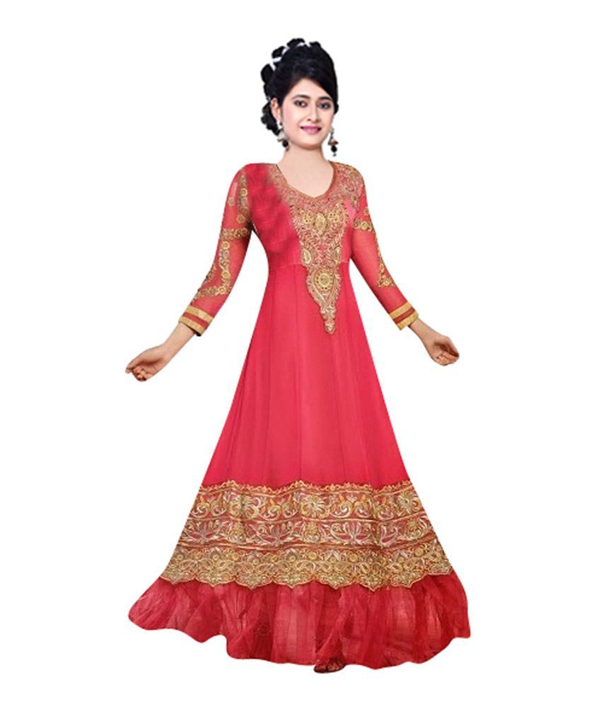 Tamanna Fashion Pink Georgette Dress Material - Buy Tamanna Fashion ...