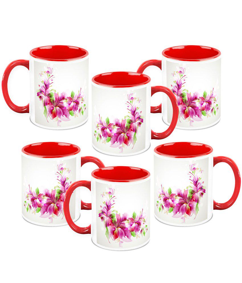 Homesogood Multicolour Pink Floral Background Coffee Mug: Buy Online at  Best Price in India - Snapdeal