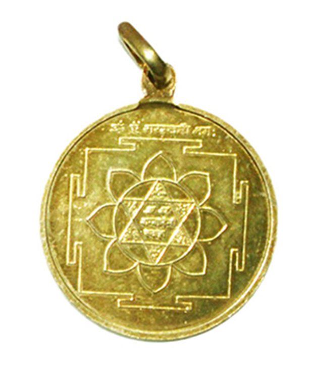 Navkaar Creation Saraswati Yantra Pendant In Copper- Gold Plated ...