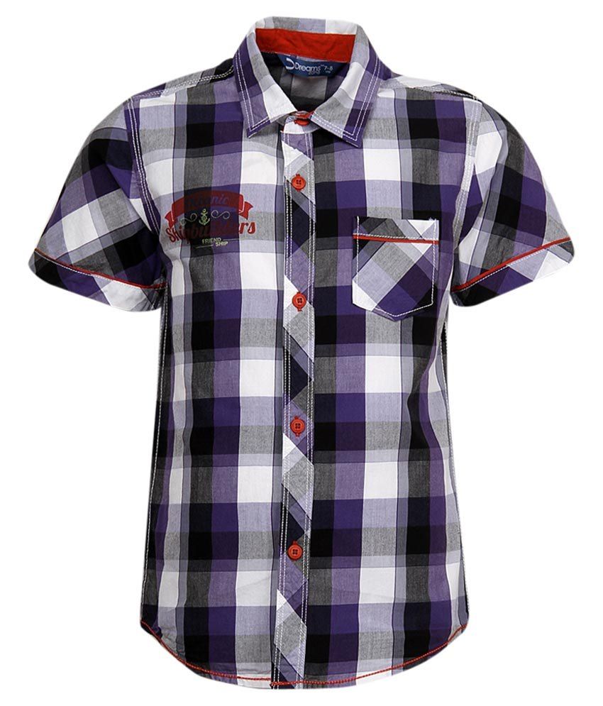 white shirt with black checks