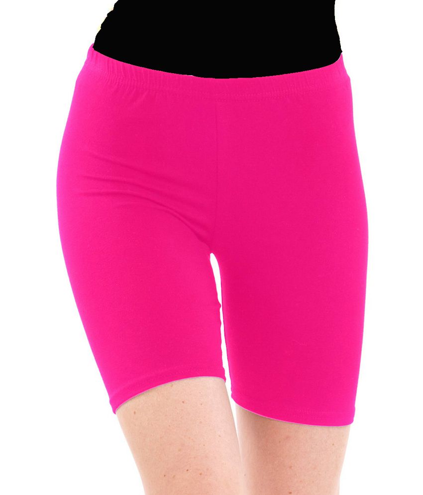 Buy Fashion Line Pink Cotton Lycra Women Shorts Online at Best Prices ...