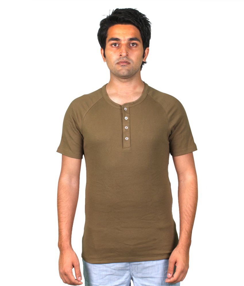 Levi's Olive Green Cotton Henley T-Shirt - Buy Levi's Olive Green Cotton  Henley T-Shirt Online at Low Price 