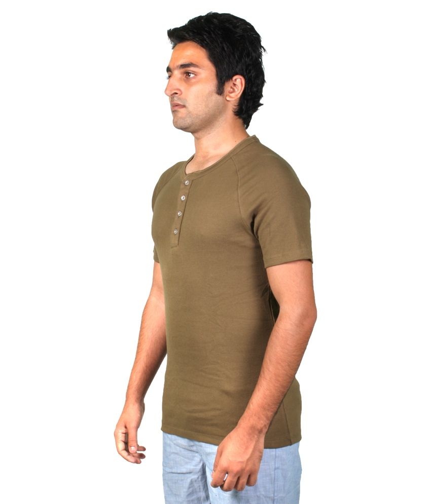 olive green henley t shirt