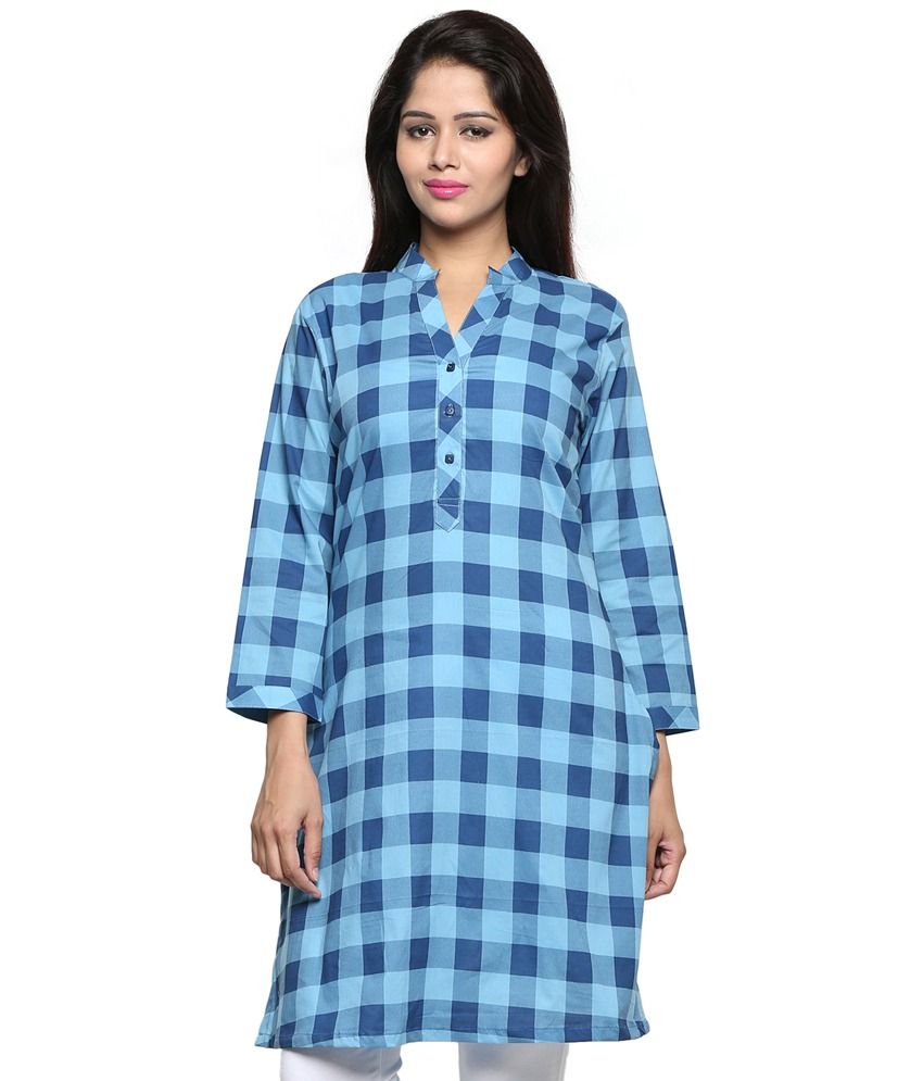 checked cotton kurtis