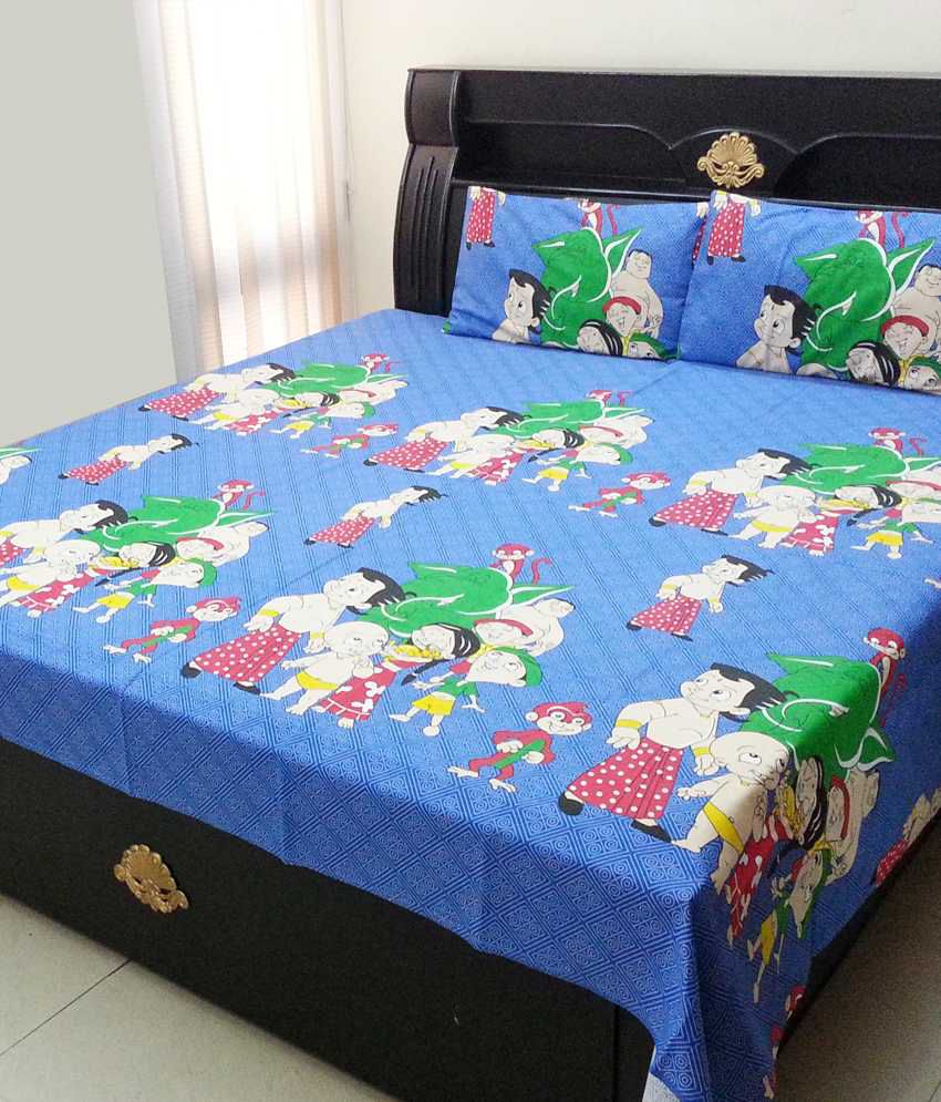 Kaksh Cotton Chhota Bheem Cartoon Print Double Bed Sheet - Buy Kaksh Cotton  Chhota Bheem Cartoon Print Double Bed Sheet Online at Low Price - Snapdeal