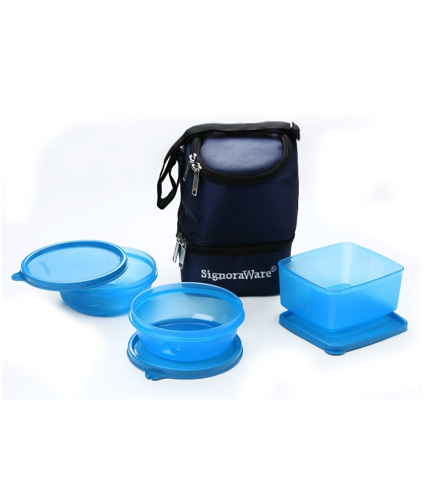 signoraware 3 container lunch box