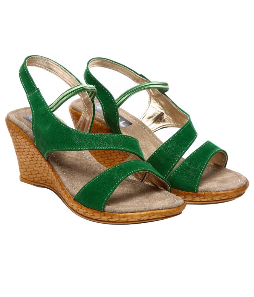 light green heeled sandals