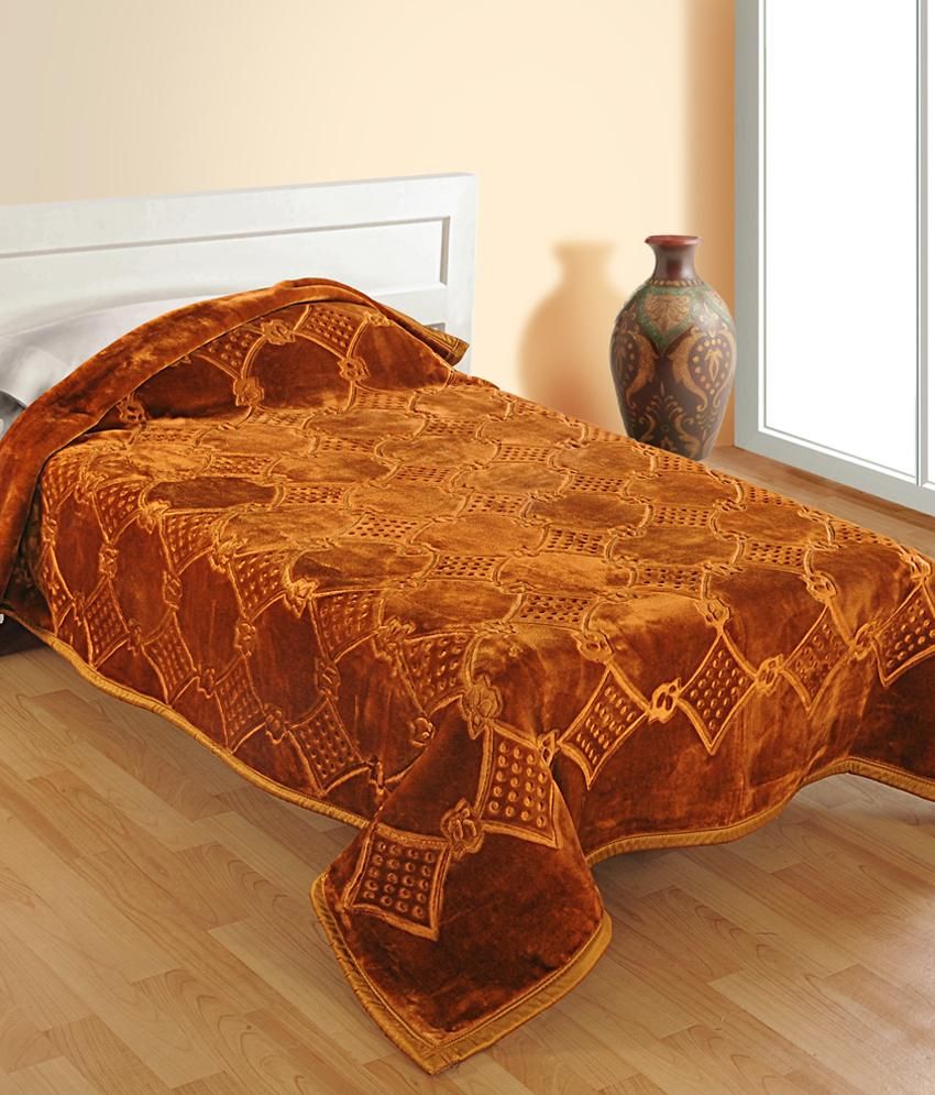Shital Embossed Single AC Blanket Camel Buy Shital Embossed Single AC