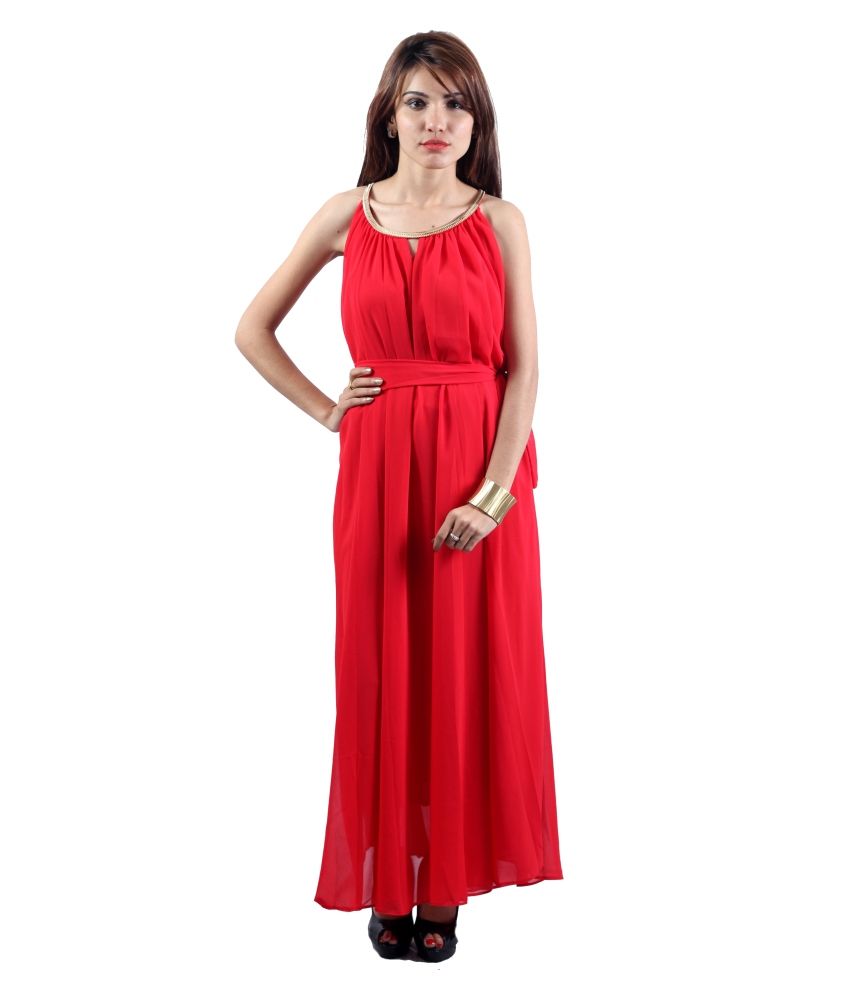 red georgette frock