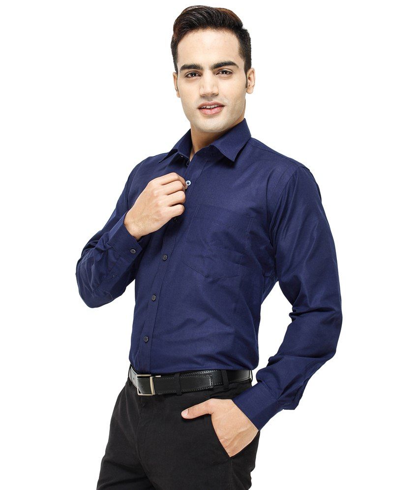 navy blue shirt party wear