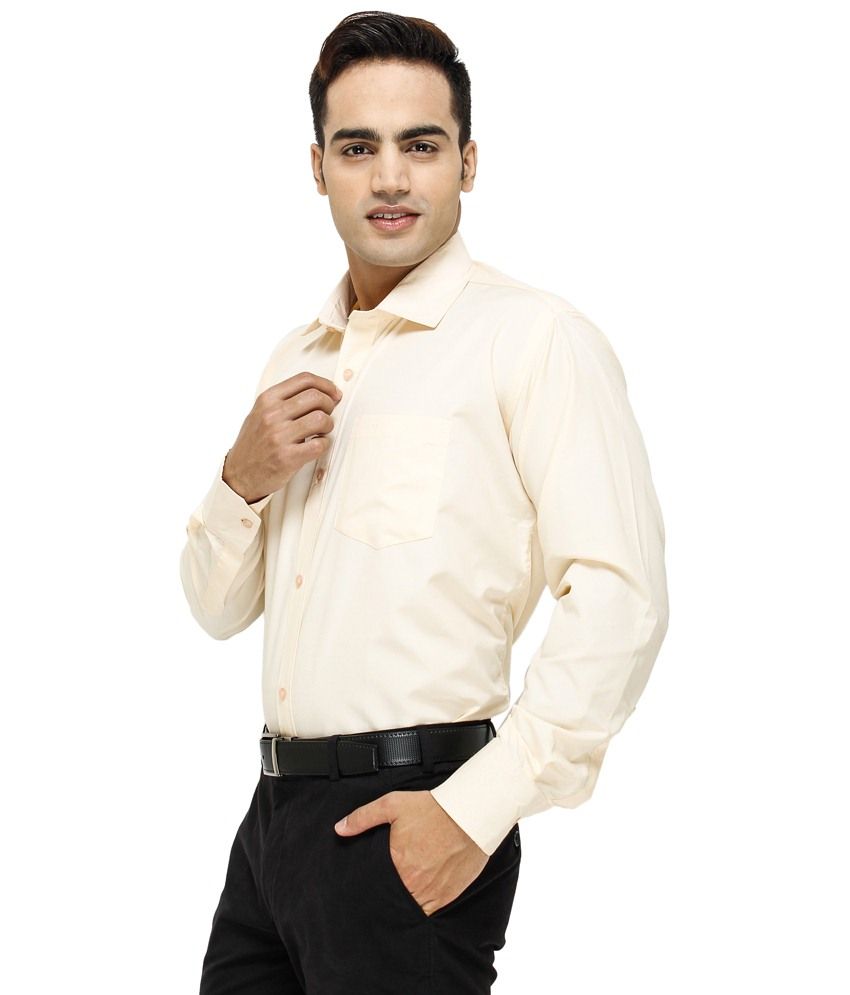 peach colour formal shirt