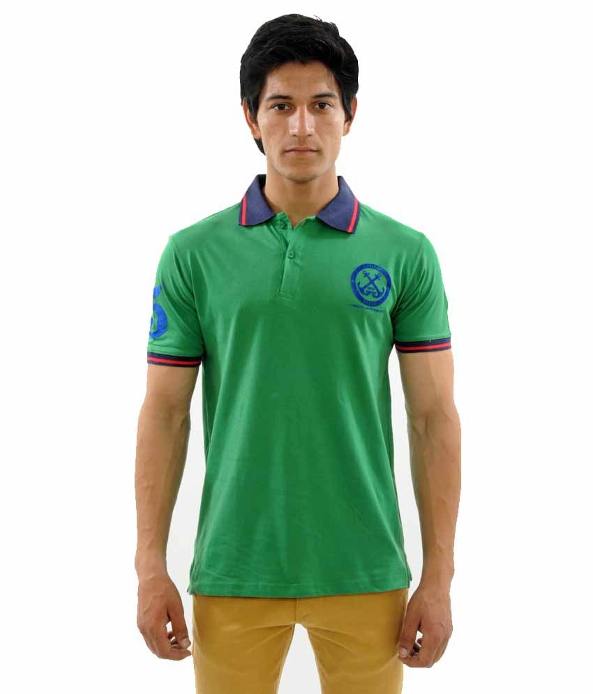 Sailor Green Cotton Printed Half Sleeve Polo T-Shirt - Buy Sailor Green ...