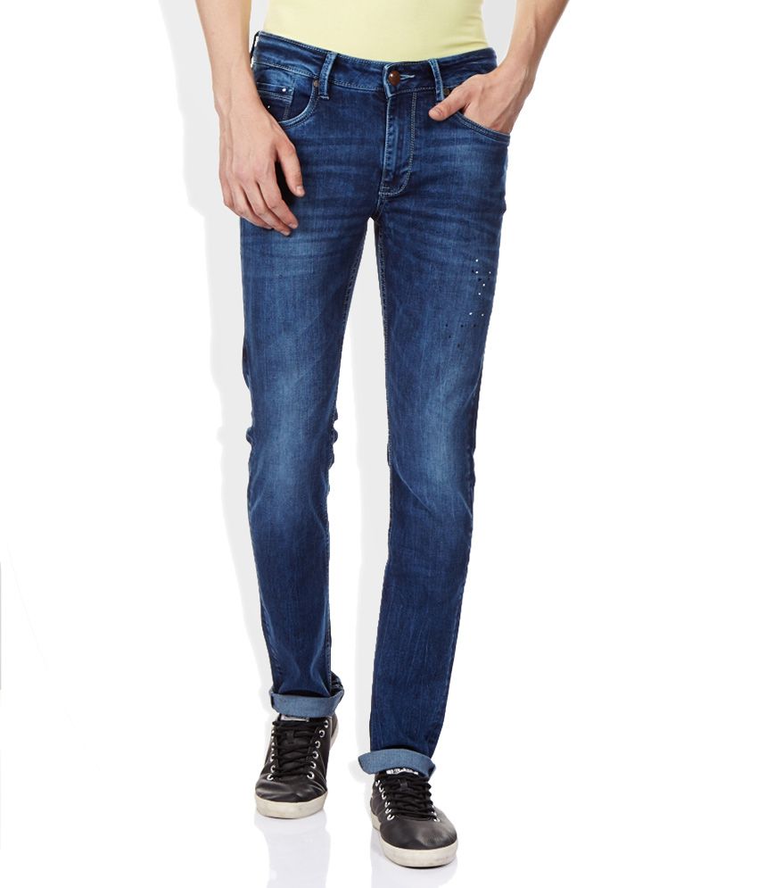 Ed Hardy Blue Medium Wash Slim Fit Jeans - Buy Ed Hardy Blue Medium ...