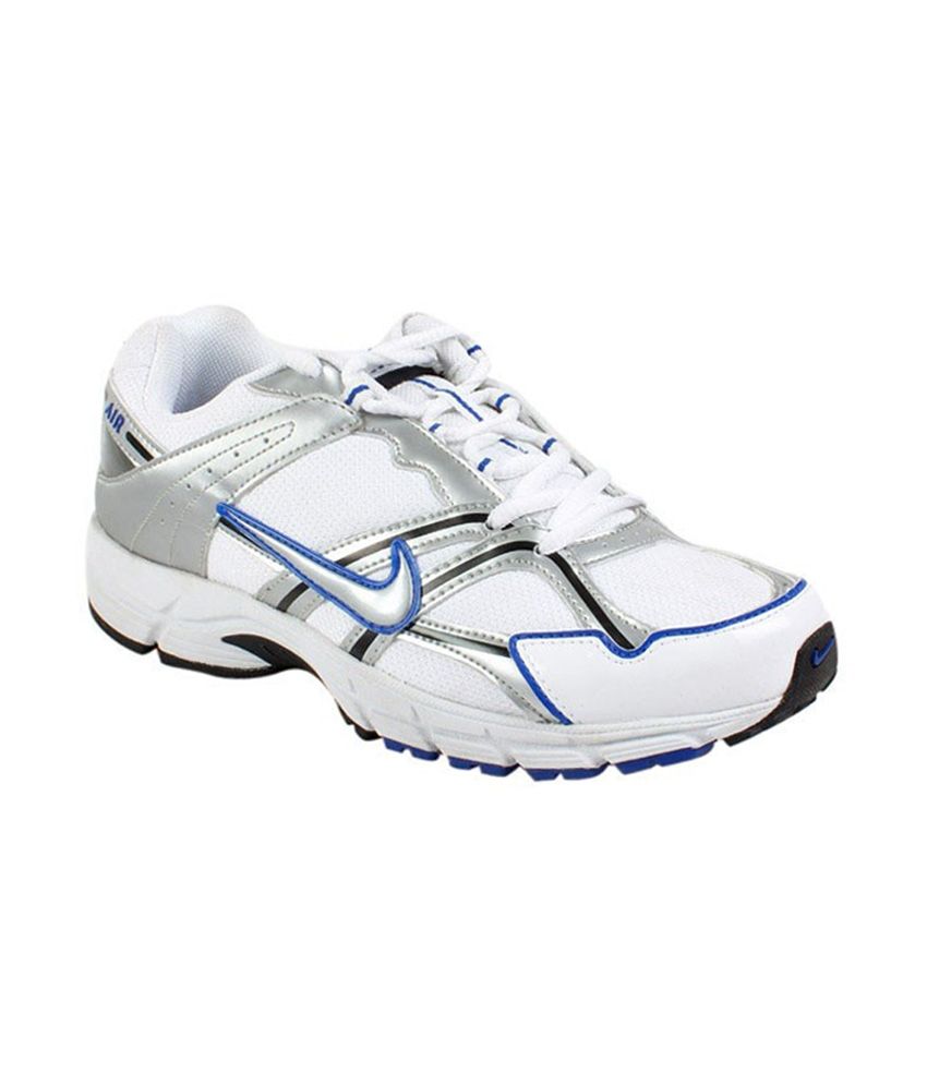 nike white and silver shoes