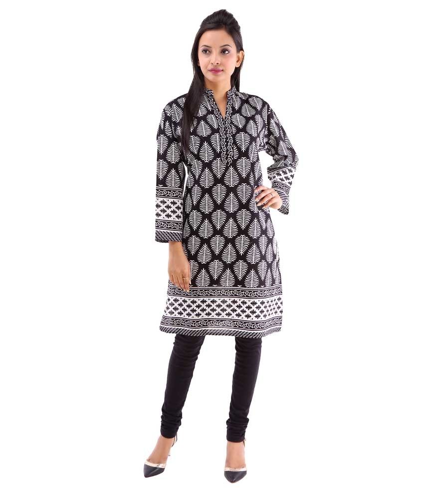 Rash Collection Black Cotton Kurti Buy Rash Collection Black Cotton