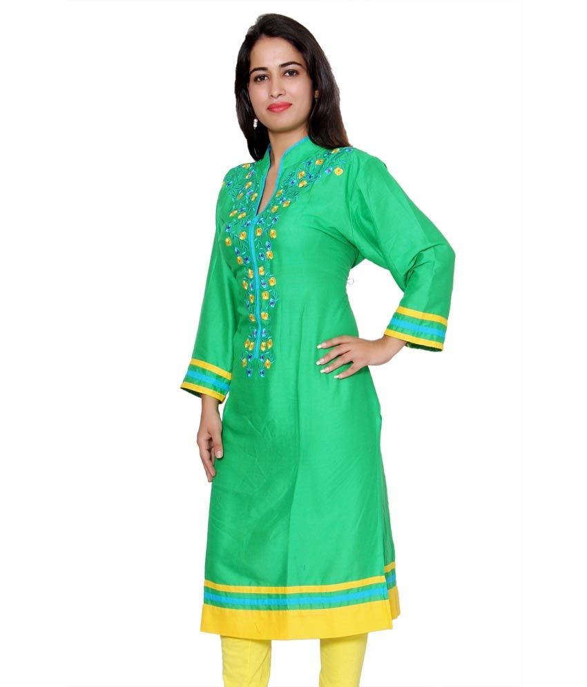 green rayon kurti