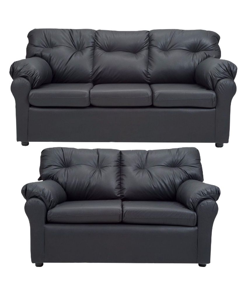 Elzada 5 Seater Sofa Set  3 2 in Black Buy Elzada 5  