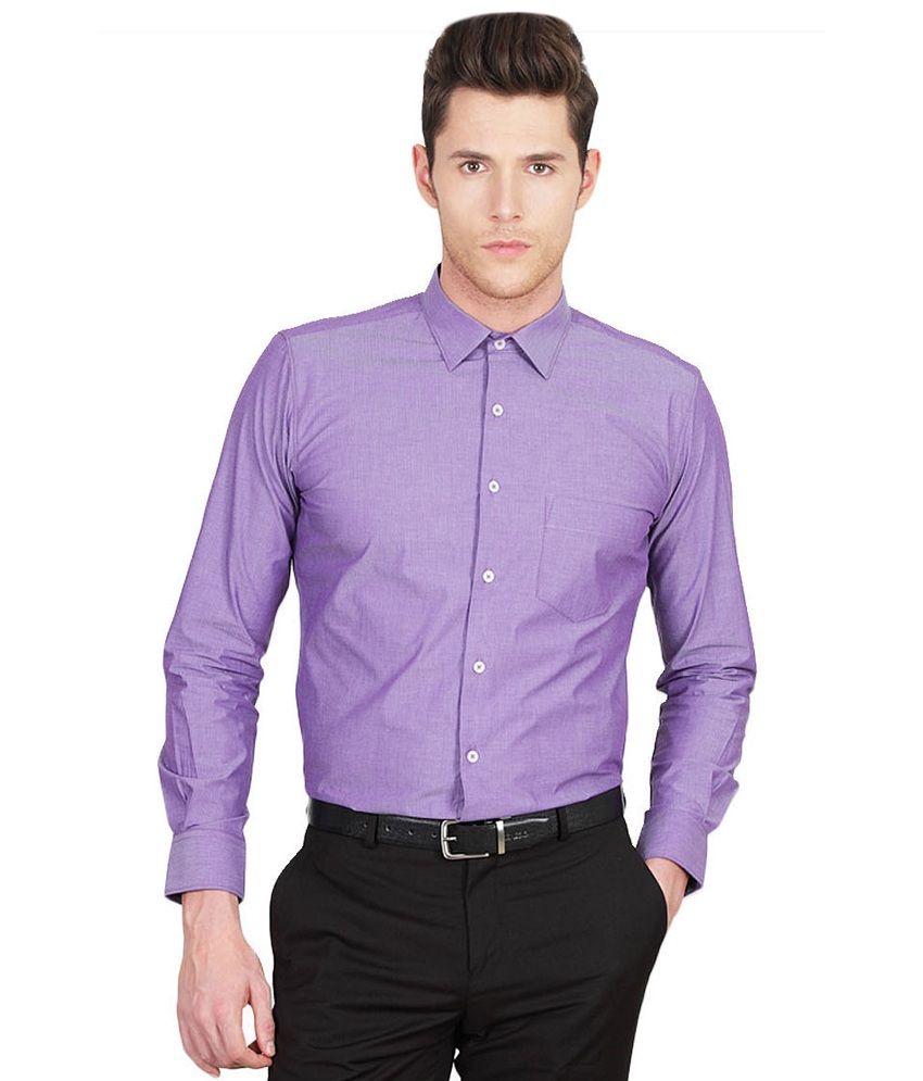 Reid & Taylor Purple Cotton Full Sleeves Regular Fit Casual Shirt - Buy ...