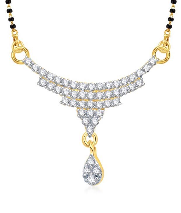 Vk Jewels Three Layers Gold And Rhodium Plated Mangalsutra: Buy Vk Jewels Three Layers Gold And 