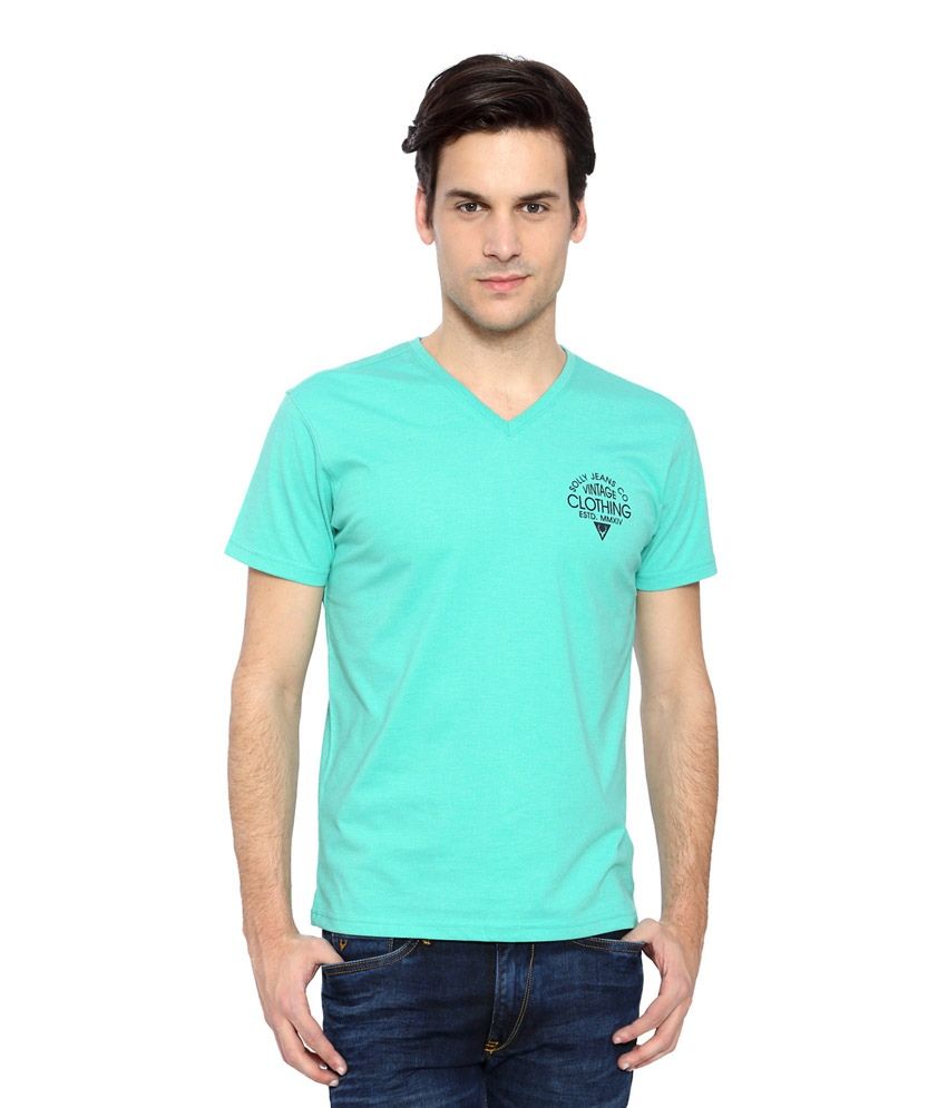 light blue v neck tee