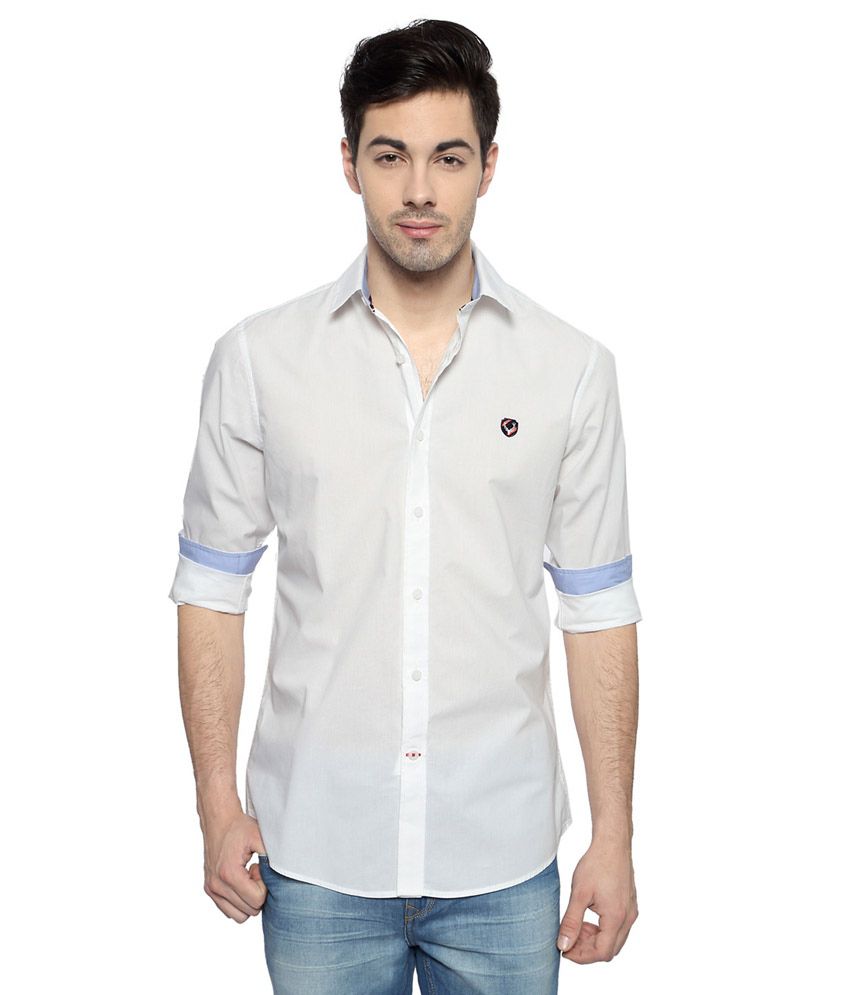 Allen Solly White Solid Casual Shirt - Buy Allen Solly White Solid ...