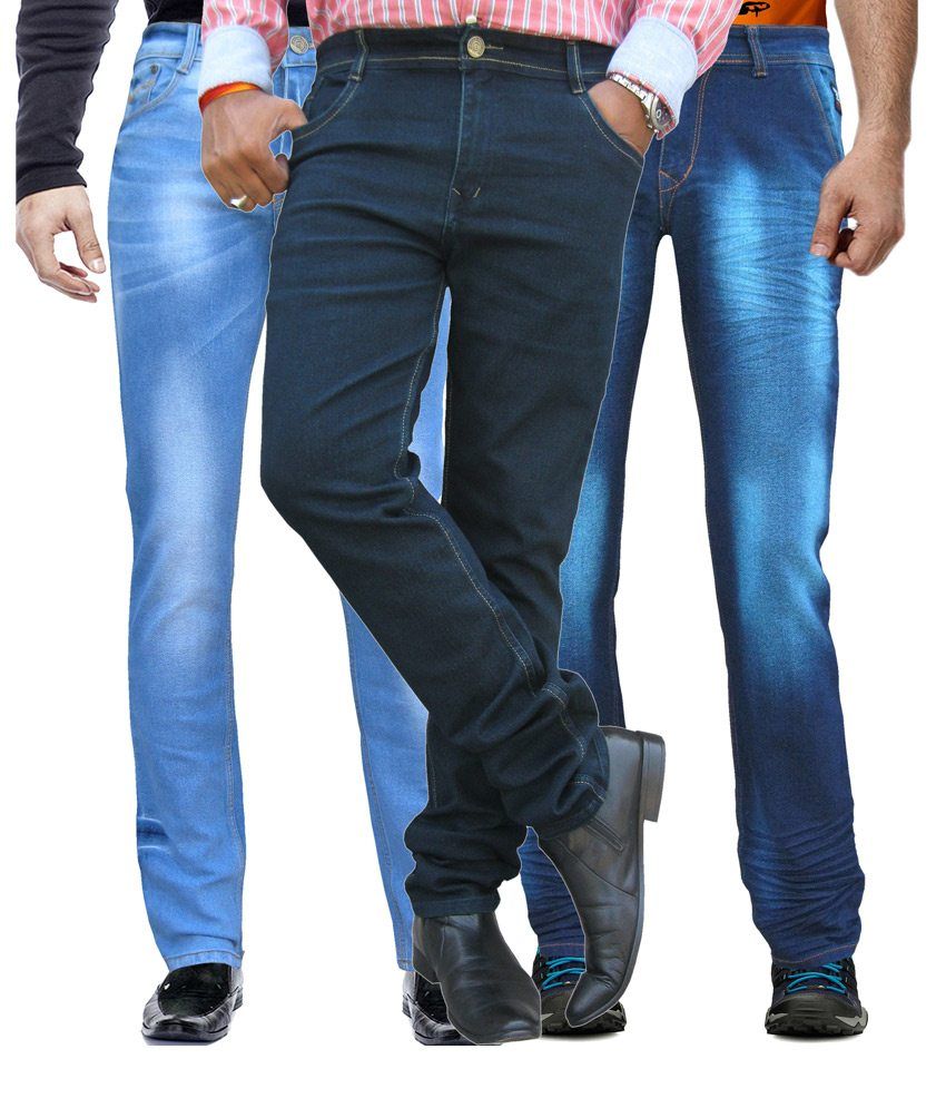 Wp Combo Of 3 Multicolour Stretchable Slim Fit Jeans For Men Buy Wp