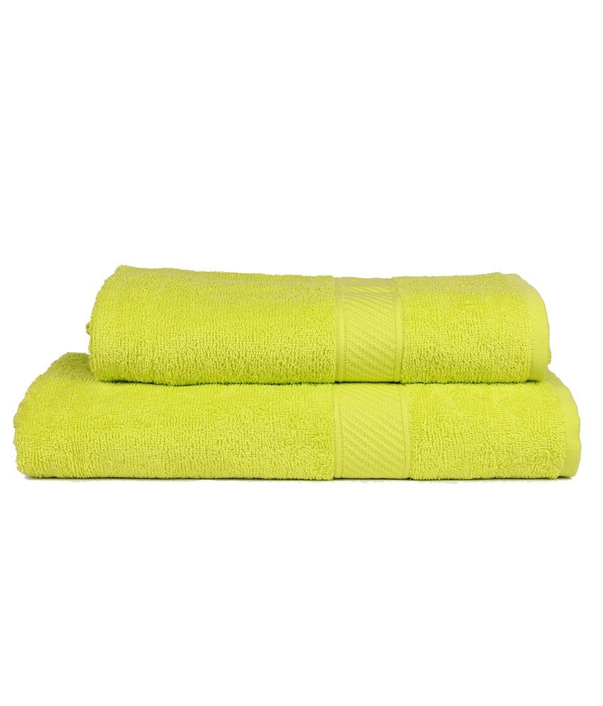 Trident Neon Bright Green 2 Pcs Couple Bath Towel Buy Trident Neon