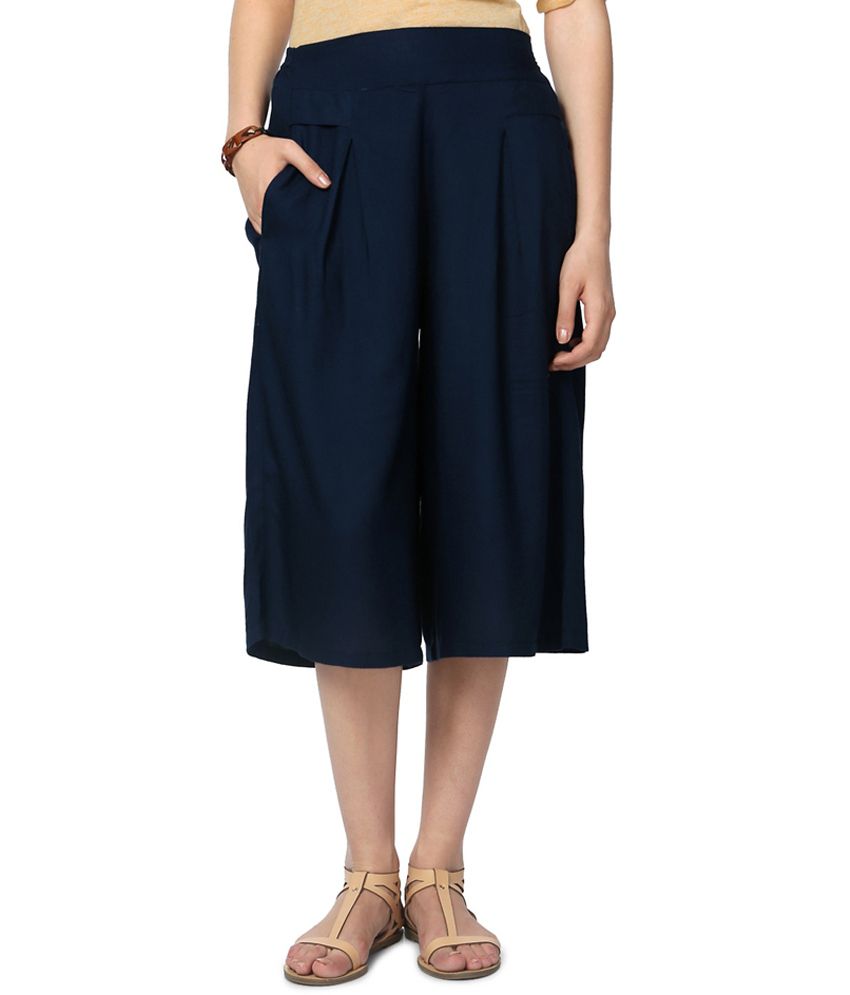 Buy People Navy Loose Fit Capris Online at Best Prices in India - Snapdeal