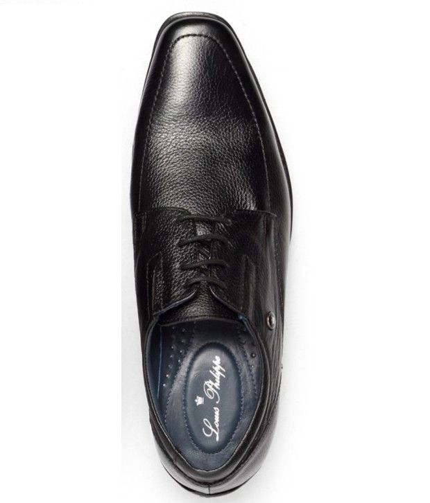 louis philippe black lace up shoes