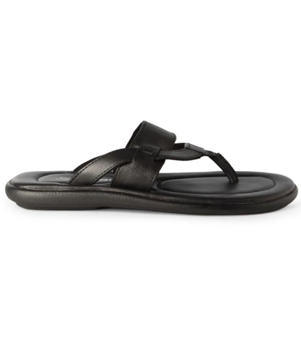 Louis Philippe Black Slippers Price in 