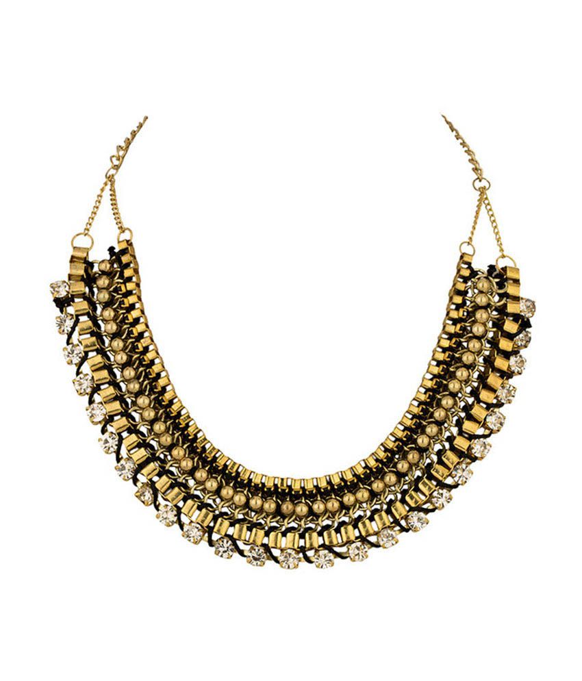 Shilpi Handicrafts Diamond Studed Golden Necklace - Buy Shilpi ...