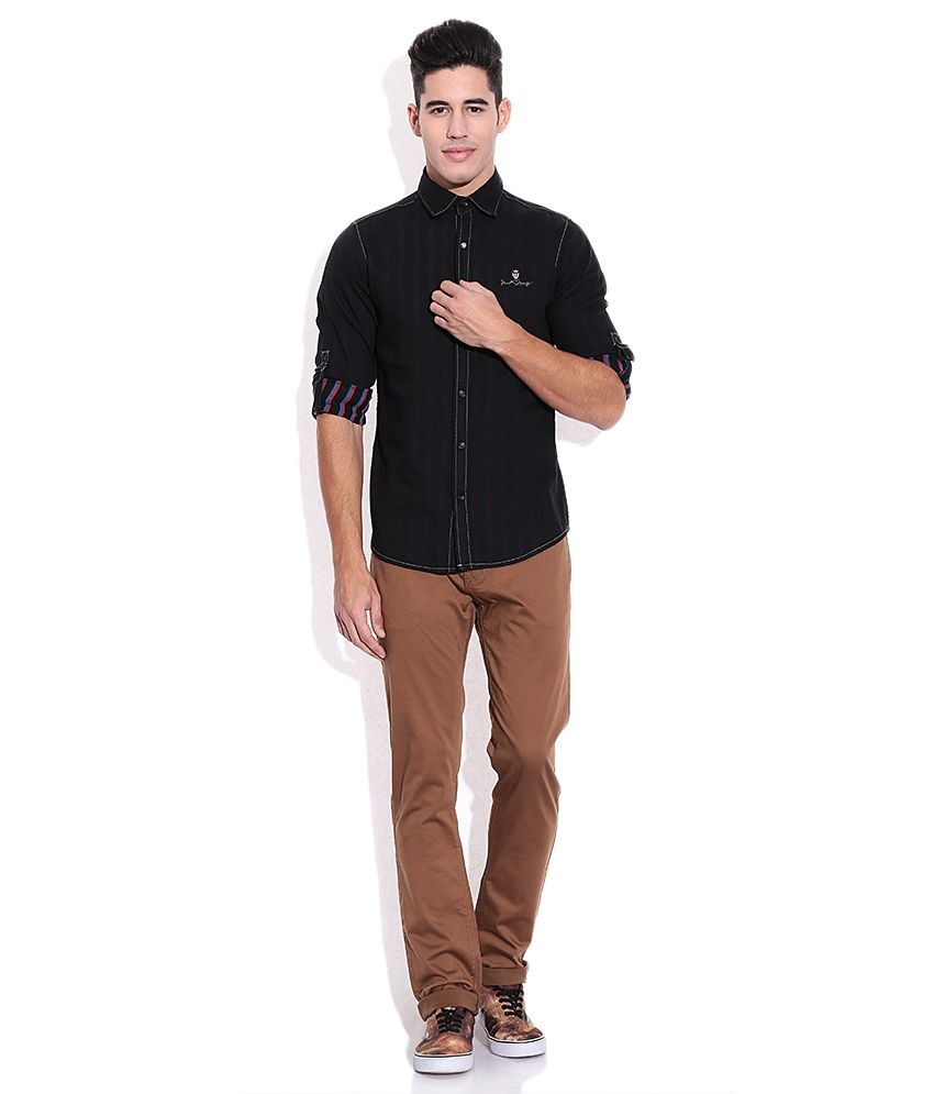 Mufti Brown Slim Fit Trousers - Buy Mufti Brown Slim Fit Trousers Online at Low Price in India 