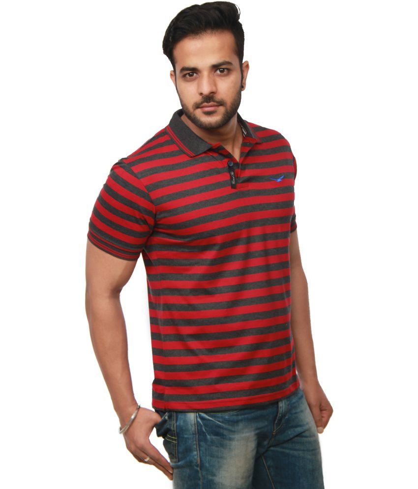 Amstead Red Cotton Half Sleeves Polo T-Shirt - Buy Amstead Red Cotton ...