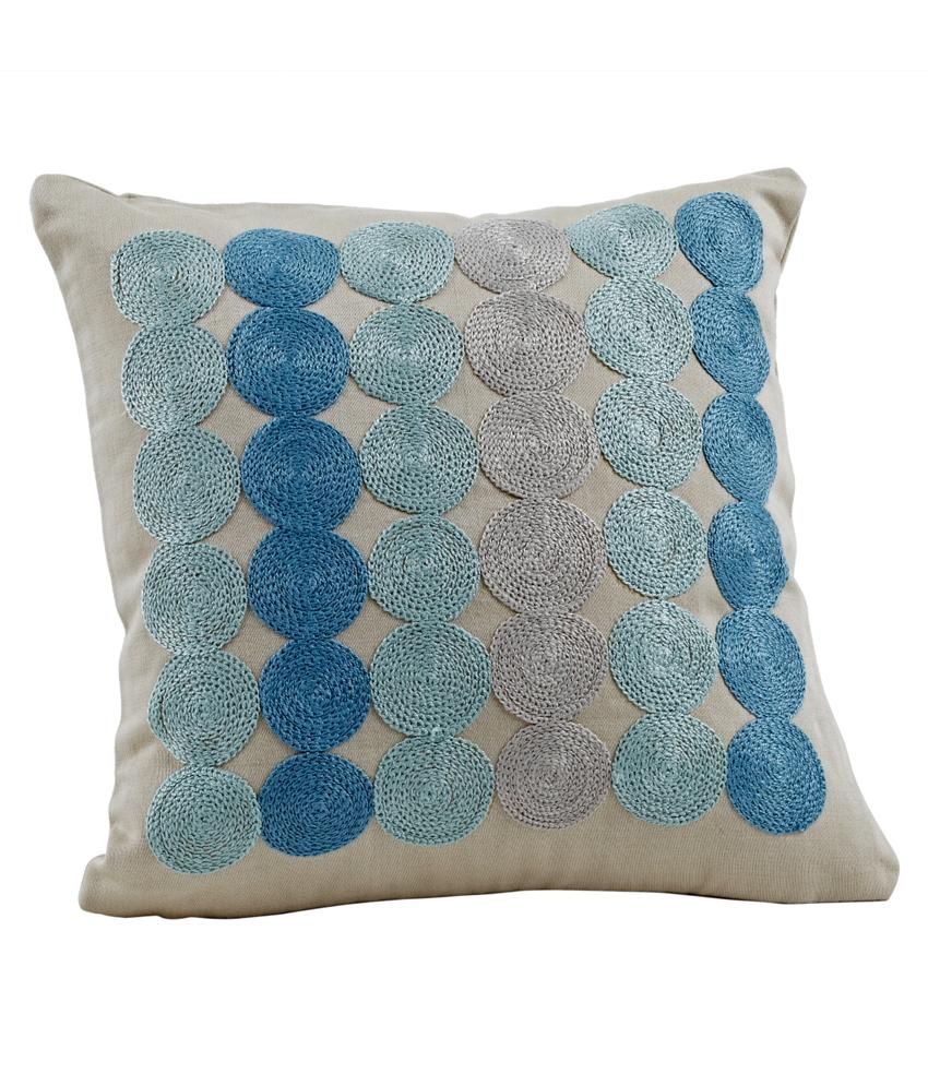 Maspar Cotton Blue Spotted Dot Cushion Cover Buy Online at Best Price