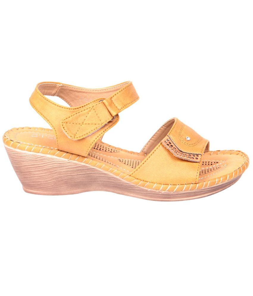 yellow heeled sandals