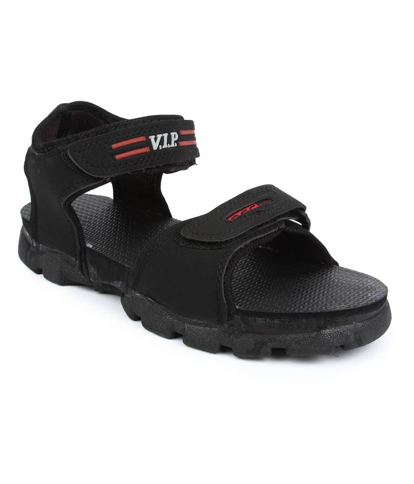 V.I.P. Black Floater Sandals - Buy V.I 