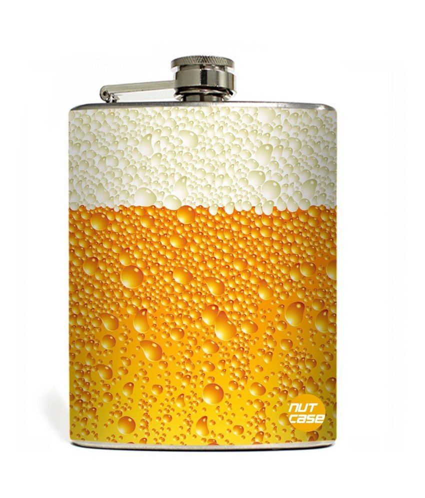 Nutcase Beer ! Designer Hip Flask 9 Oz with Free Funnel Buy Online at